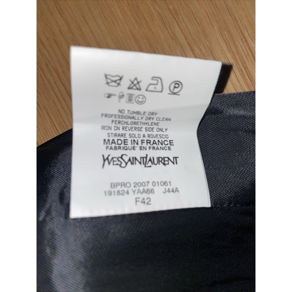 Yves Saint Laurent Side Zip Lined Knee Length Pencil Skirt Black Size 42 NEW - Picture 13 of 15